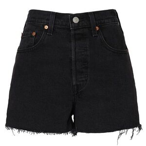 Levi’s High Rise Denim Ribcage Shorts Black 27